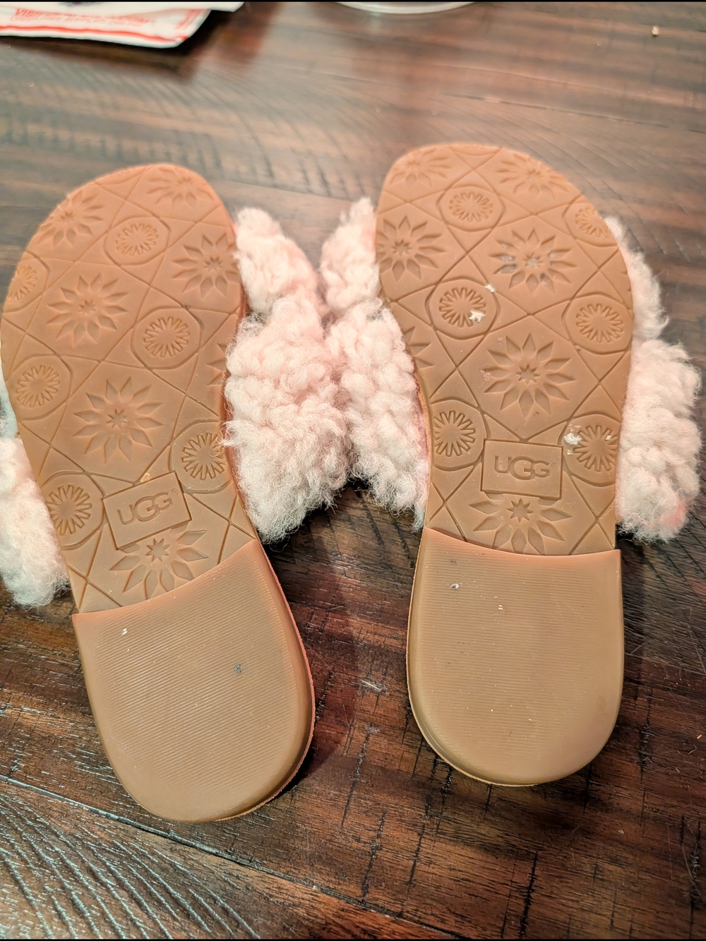 UGG Women's Pink Shearling Slide Sandals - Picture 6 of 8